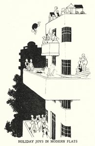 现代公寓的假期乐趣（石版画） 作者 威廉·希思·罗宾逊