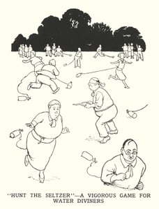 “Hunt the Seltzer”，水占卜者的激烈游戏（石版画） 作者 威廉·希思·罗宾逊