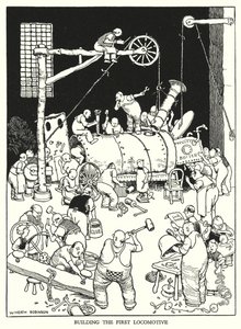 Illustration for Railway Ribaldry by W Heath Robinson (litho) 作者 威廉·希思·罗宾逊