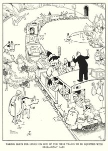 Illustration for Railway Ribaldry by W Heath Robinson (litho) 作者 威廉·希思·罗宾逊