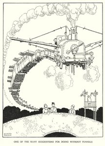Illustration for Railway Ribaldry by W Heath Robinson (litho) 作者 威廉·希思·罗宾逊