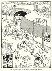 W Heath Robinson 为铁路 Ribaldry 绘制的插图（石版画） 作者 威廉·希思·罗宾逊