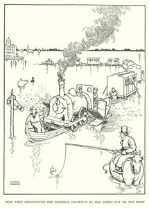 W Heath Robinson 为铁路 Ribaldry 绘制的插图（石版画） 作者 威廉·希思·罗宾逊