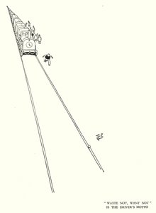 罗宾逊（W Heath Robinson）为《铁道兵》绘制的插图（平版）。 作者 威廉·希思·罗宾逊