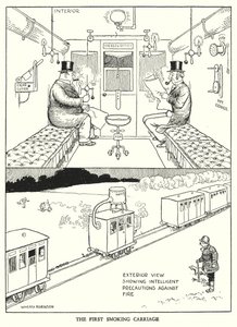 罗宾逊（W Heath Robinson）为《铁道兵》绘制的插图（平版）。 作者 威廉·希思·罗宾逊