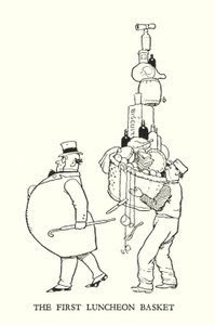 罗宾逊（W Heath Robinson）为《铁道兵》绘制的插图（平版）。 作者 威廉·希思·罗宾逊
