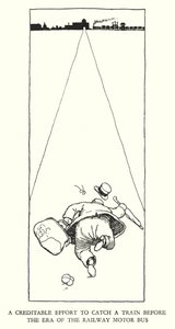 罗宾逊（W Heath Robinson）为《铁道兵》绘制的插图（平版）。 作者 威廉·希思·罗宾逊