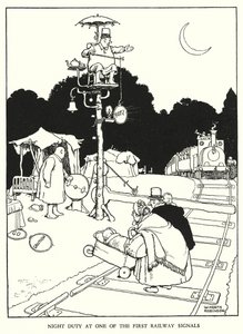 W Heath Robinson 的铁路 Ribaldry 插图（石版画） 作者 威廉·希思·罗宾逊