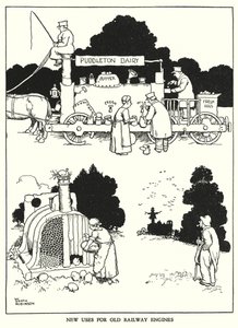 W Heath Robinson 的铁路 Ribaldry 插图（石版画） 作者 威廉·希思·罗宾逊