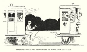 W Heath Robinson 的铁路 Ribaldry 插图（石版画） 作者 威廉·希思·罗宾逊