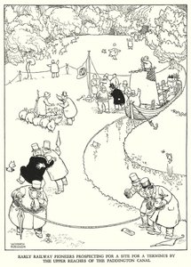 W Heath Robinson 为铁路 Ribaldry 绘制的插图（石版画） 作者 威廉·希思·罗宾逊