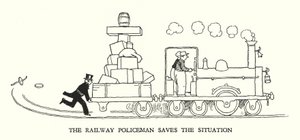 W Heath Robinson 为铁路 Ribaldry 绘制的插图（石版画） 作者 威廉·希思·罗宾逊