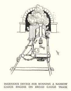 罗宾逊（W Heath Robinson）为《铁道兵》绘制的插图（平版）。 作者 威廉·希思·罗宾逊