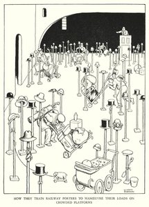 Illustration for Railway Ribaldry by W Heath Robinson (litho) 作者 威廉·希思·罗宾逊
