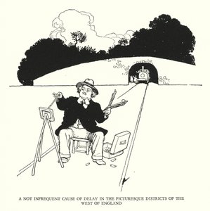 Illustration for Railway Ribaldry by W Heath Robinson (litho) 作者 威廉·希思·罗宾逊