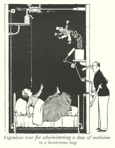Ingenious ruse for administering a dose of medicine to a boisterous boy (litho) 作者 威廉·希思·罗宾逊
