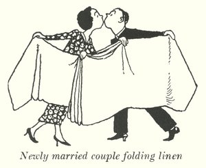 新婚夫妇折叠亚麻布（石版） 作者 威廉·希思·罗宾逊