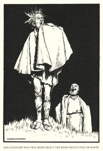 一只非常害怕月亮的凤凰会落在地球上（石版画） 作者 威廉·希思·罗宾逊