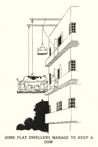 一些公寓居民设法养牛（石版画） 作者 威廉·希思·罗宾逊