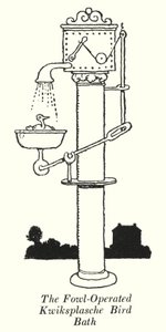 The Fowl-Operated Kwiksplasche Bird Bath (litho) 作者 威廉·希思·罗宾逊