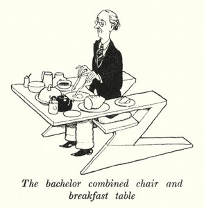The bachelor combined chair and breakfast table (litho) 作者 威廉·希思·罗宾逊