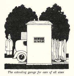 The extending garage for cars of all sizes (litho) 作者 威廉·希思·罗宾逊