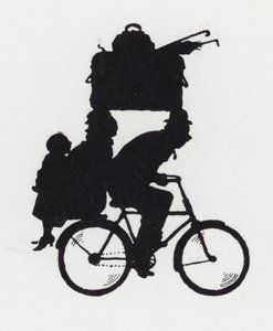与家人骑自行车游览（石版画） 作者 威廉·希思·罗宾逊