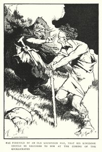 一位古老的 Lourpidon 女巫预言，在 Cocklicranes (litho) 到来时，他的王国将归还给他 作者 威廉·希思·罗宾逊