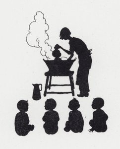 洗婴儿（石版画） 作者 威廉·希思·罗宾逊