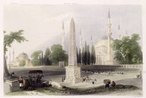 Atkidan的一个埃及方尖碑，或伊斯坦布尔的Hippodrome，由GK Richardson雕刻，1850年（aquatint） 作者 威廉·亨利·巴特利特