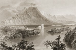Ballynahinch，康尼马拉，爱尔兰戈尔韦郡，来自&39;爱尔兰的风景和古物&39;，由George Virtue，1860年代 作者 威廉·亨利·巴特利特