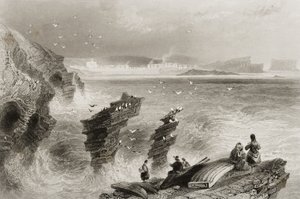 爱尔兰克莱尔郡的Kilkee，来自1960年代George Virtue的“爱尔兰风光与古物” 作者 威廉·亨利·巴特利特