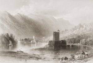 狭窄的城堡，北爱尔兰郡，来自&39;爱尔兰的风景和古物&39;，由George Virtue，1860年代 作者 威廉·亨利·巴特利特