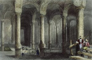 Bin-Veber-Direg蓄水池，或伊斯坦布尔的千人一号，由J. Carter雕刻，1850年（aquatint）