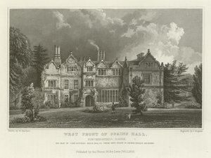 西班牙西部大厅，Finchingfield，Essex，John Ruggles Brice的座位，Esquire 作者 威廉·亨利·巴特利特