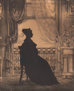 窗前女人的肖像，1860年以前。 作者 威廉·亨利·布朗