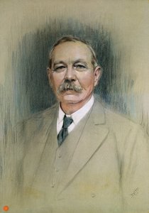 亚瑟柯南道尔爵士的肖像（纸上粉彩） 作者 William Henry Gates
