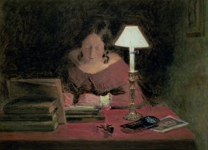由灯光写的女孩，c.1850 作者 威廉·亨利·亨特