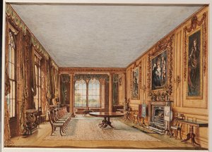 1821年，在卡西欧伯里的埃塞克斯伯爵冬季餐厅 作者 威廉·亨利·亨特