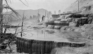 黄石国家公园猛犸温泉，c.1872