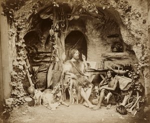 Robinson Crusoe，c.1856（来自玻璃底片的蛋白银印花） 作者 威廉·亨利·莱克·普莱斯