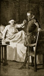 1572年11月，诺克斯在临终前，“哈钦森的英国民族故事”中的插图，c.1923 作者 威廉·亨利·马格森