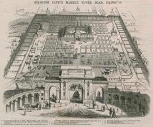伊斯灵顿牛市场，下路，伊斯灵顿，伦敦 作者 William Henry Prior