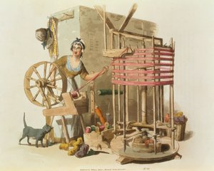 一件女士羊毛镂空，由艺术家雕刻，1808年（aquatint）