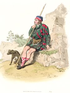 1805年威廉米勒出版的“英国服饰”中的高地牧羊人