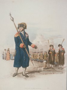 穿着市民服装的教区牧师，手持法杖，1805年 作者 威廉·亨利·佩恩