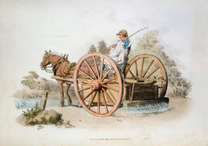 1808年用于减少道路上灰尘的洒水车