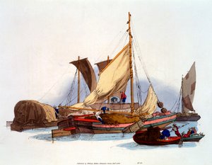 Waterman和Bargemen搬运货物和乘客，1808年