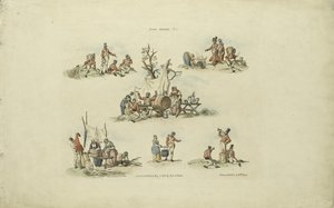 Camp Scenes，1803（彩色蚀刻） 作者 佩恩之后的威廉·亨利