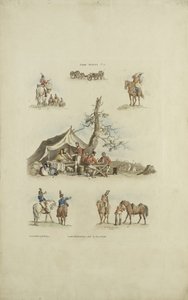 Camp Scenes，1803（彩色蚀刻） 作者 佩恩之后的威廉·亨利